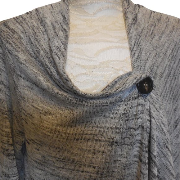 Cardigan Sweater NEW lightweight knit top long sleeve light gray summer - Picture 6 of 7